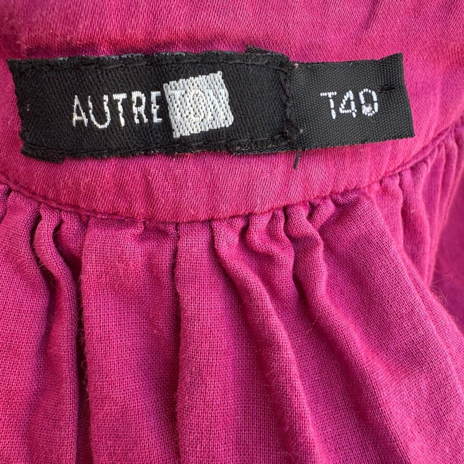 Autre Ton Fuchsia Pink 100% Cotton Empire Waist Sleeveless Midi Dress Sze T40 XL
