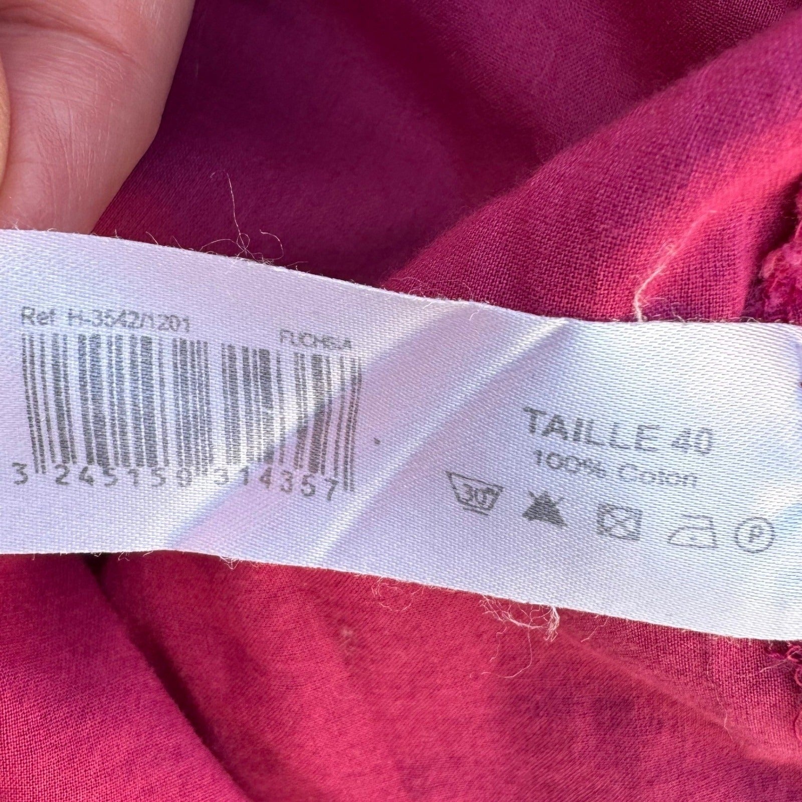 Autre Ton Fuchsia Pink 100% Cotton Empire Waist Sleeveless Midi Dress Sze T40 XL