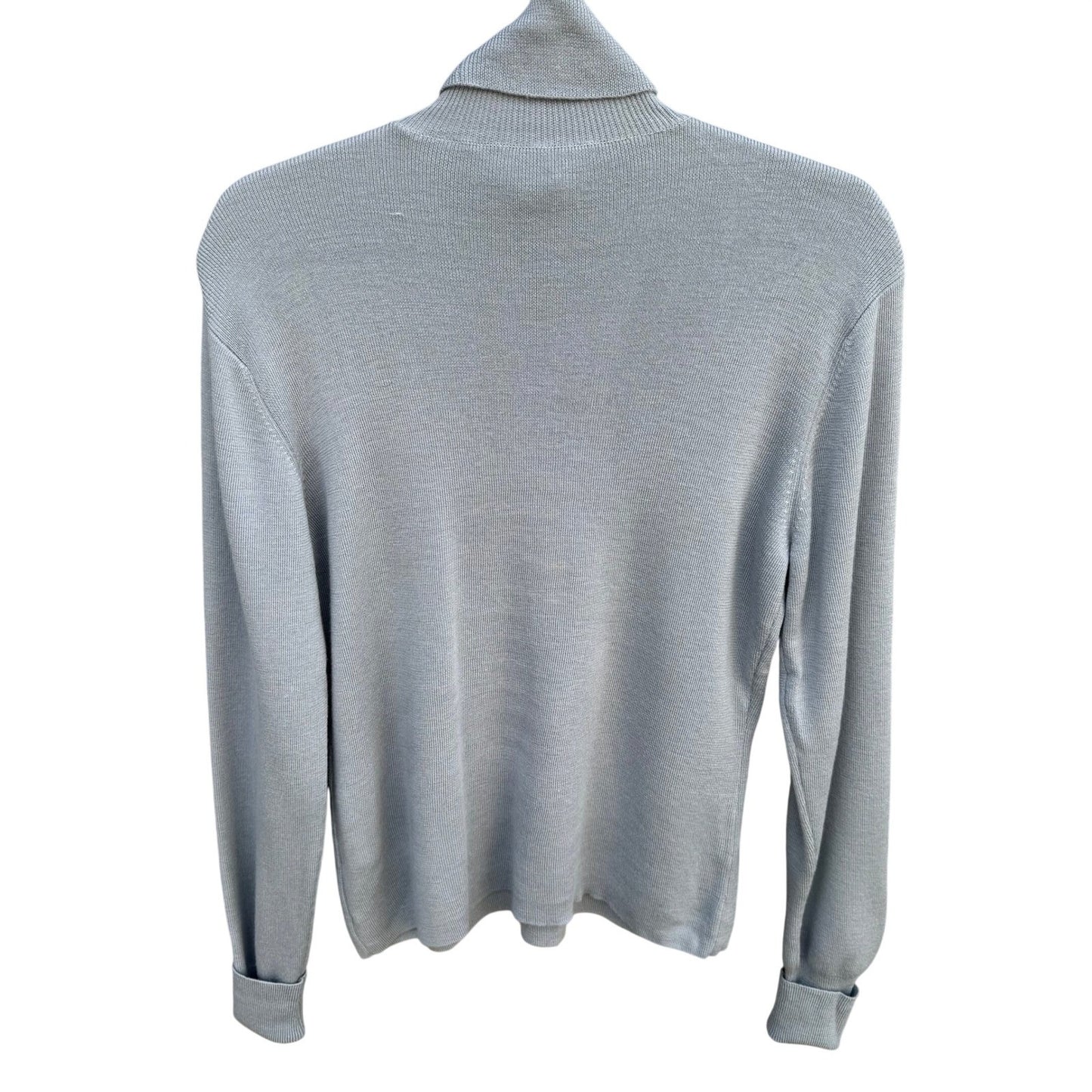 Lafayette 148 New York Womens L Light Blue Wool Turtleneck Sweater Lagenlook