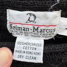 Switch Neiman Marcus Vintage Black Mercerized Cotton Sweater Womens L Tiered Wavy Knit 2 image