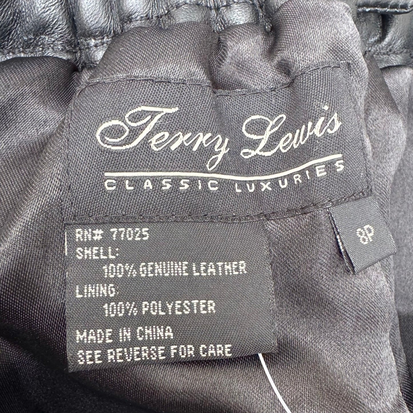 Terry Lewis Classic Luxuries Black Genuine Leather Pencil Skirt 8P New T5016-030