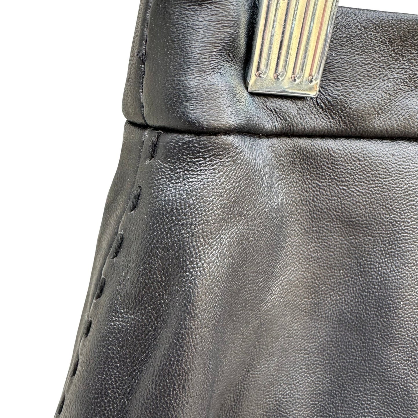 Terry Lewis Classic Luxuries Black Genuine Leather Pencil Skirt 8P New T5016-030