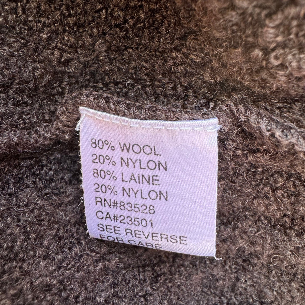 Easel Coquette Cottagecore Minimalist Wool Blend Pointelle Knit Sweater Brown S