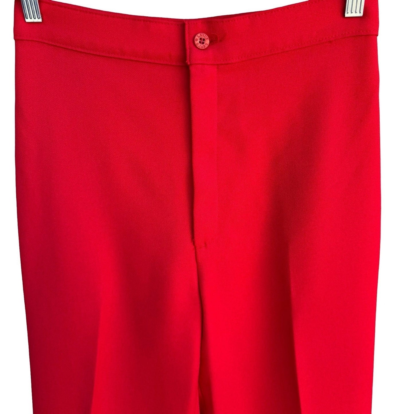 Levis Vintage 70s Red High Waisted Trousers Straight Leg White Tab Pants 26x30.5