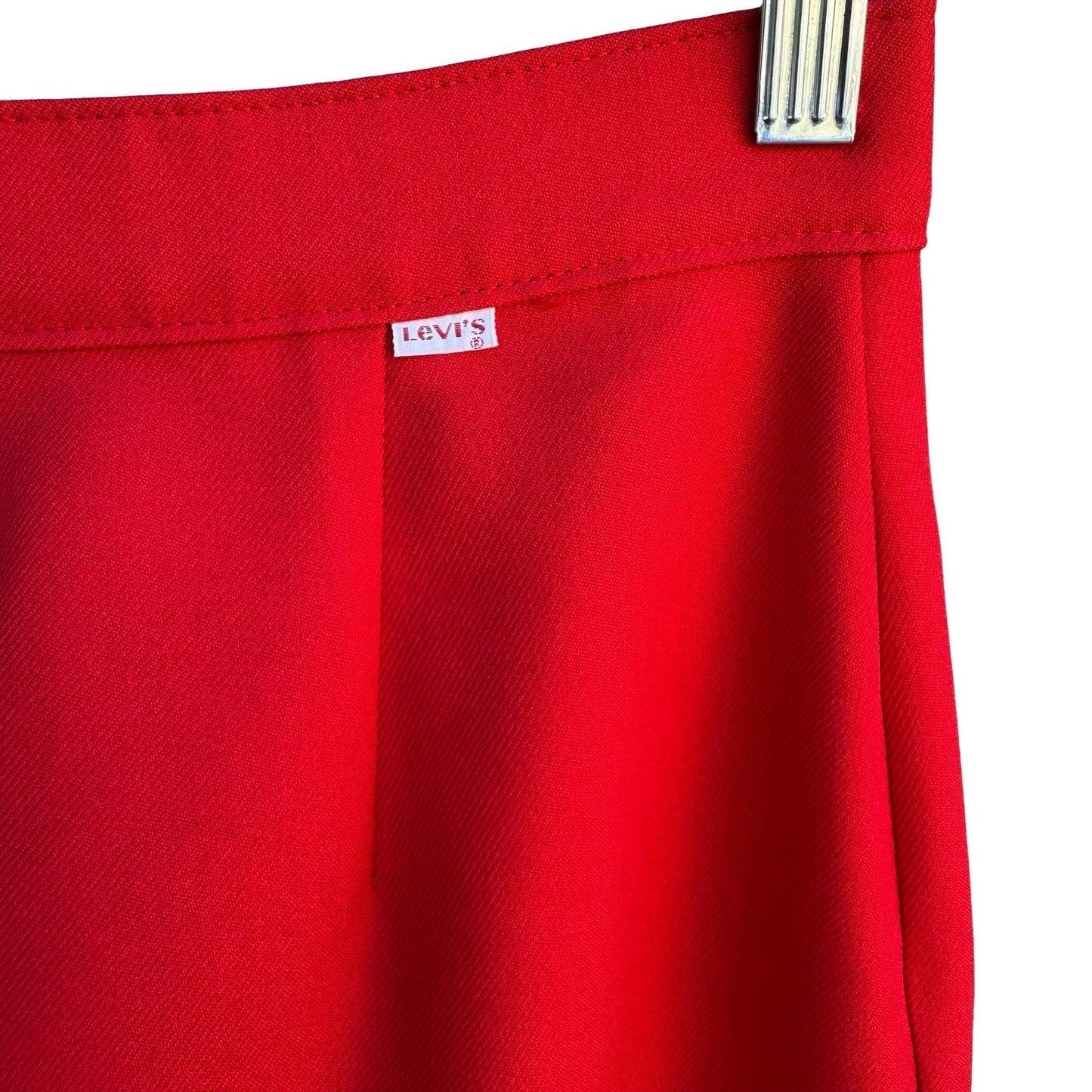 Levis Vintage 70s Red High Waisted Trousers Straight Leg White Tab Pants 26x30.5