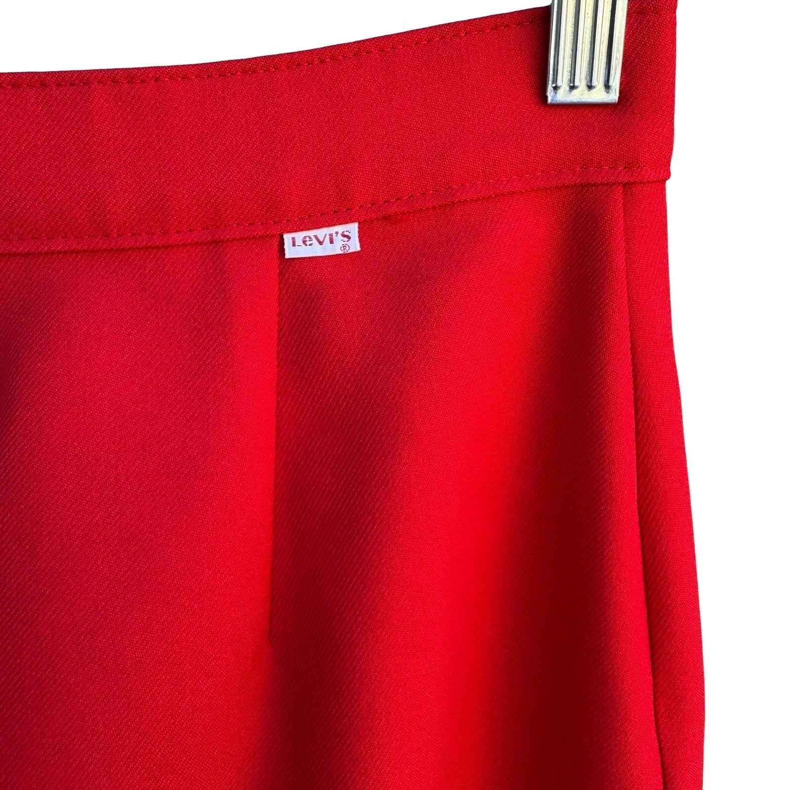 Levis Vintage 70s Red High Waisted Trousers Straight Leg White Tab Pants 26x30.5