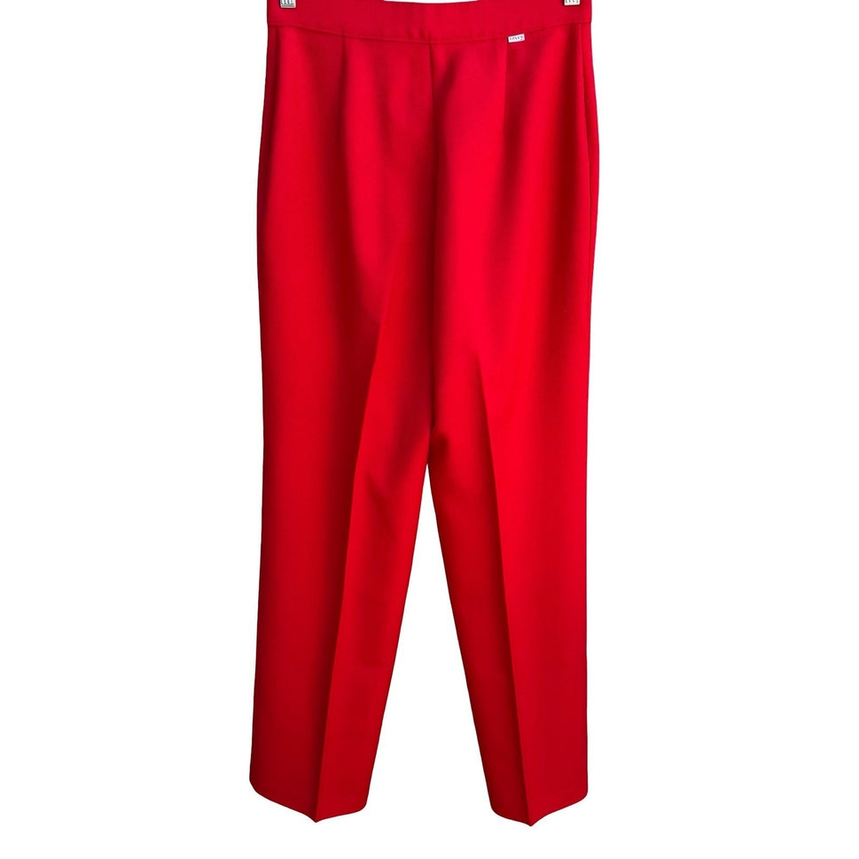 Levis Vintage 70s Red High Waisted Trousers Straight Leg White Tab Pants 26x30.5