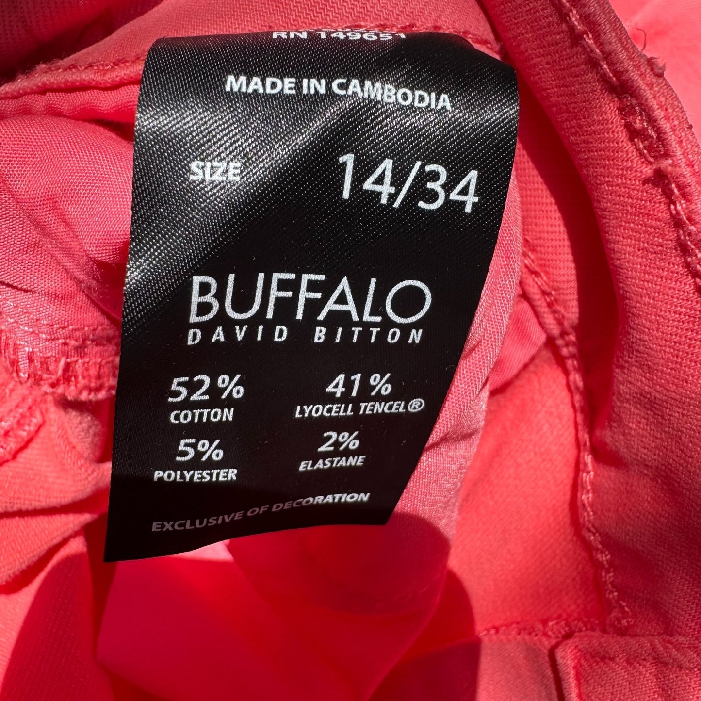 Buffalo David Bitton Havana High-Rise Ankle Skinny Jeans Soft Stretch Pink 14/34