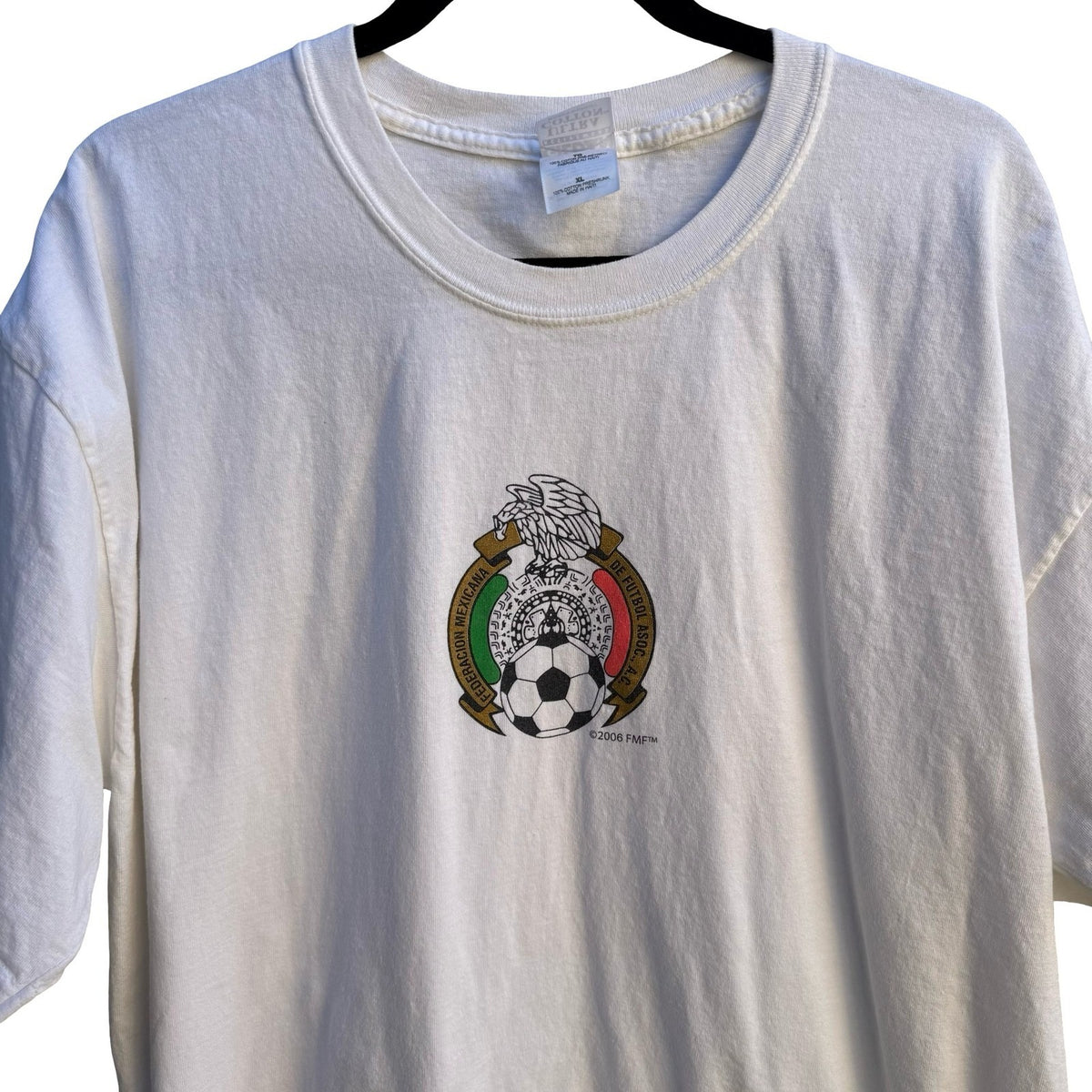 Vintage 2006 Mexico World Cup FMF Soccer T-Shirt White XL Gildan Ultra Cotton