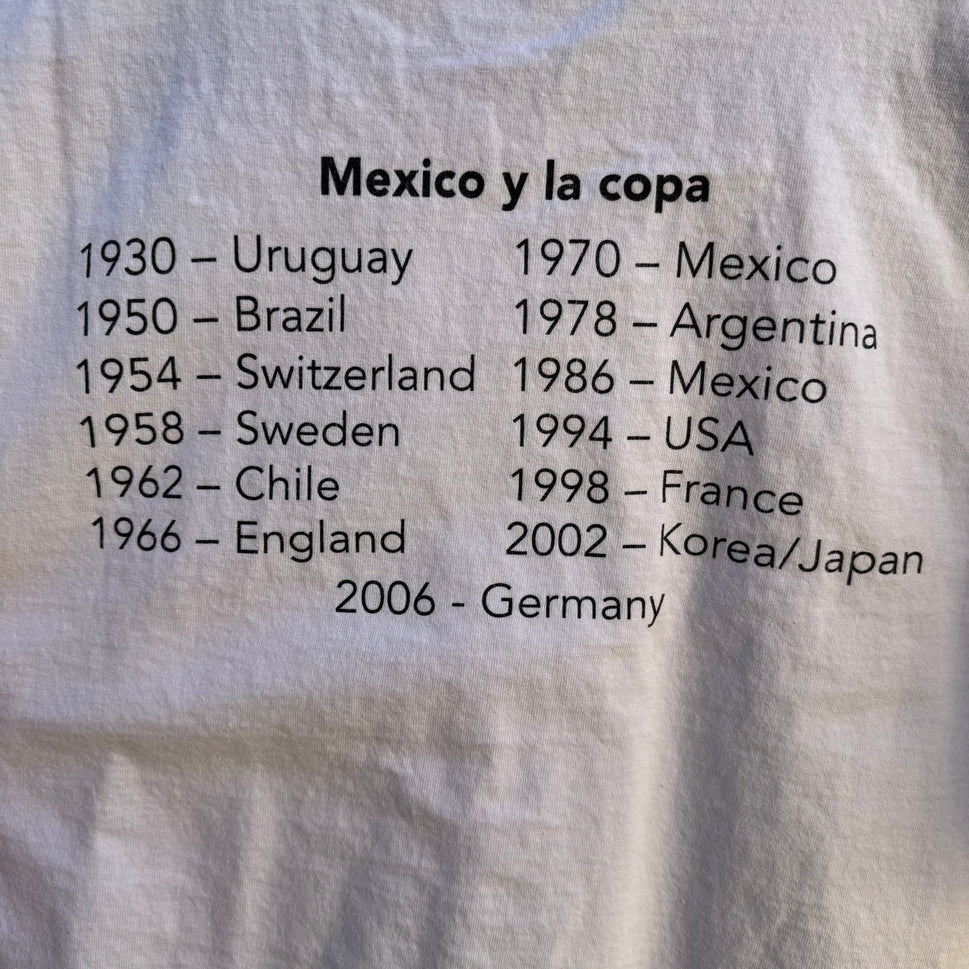 Vintage 2006 Mexico World Cup FMF Soccer T-Shirt White XL Gildan Ultra Cotton