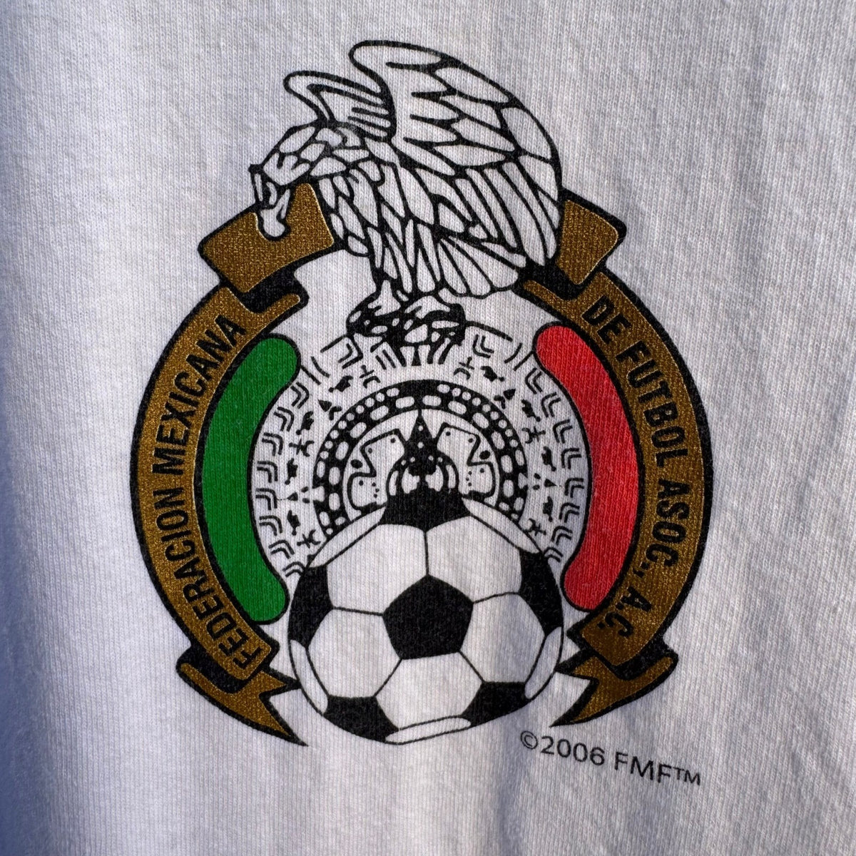Vintage 2006 Mexico World Cup FMF Soccer T-Shirt White XL Gildan Ultra Cotton