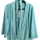 Switch Jaclyn Intimates Aqua Blue Embossed Damask Plush Robe L/XL NEW Cozy Loungewear 3 image