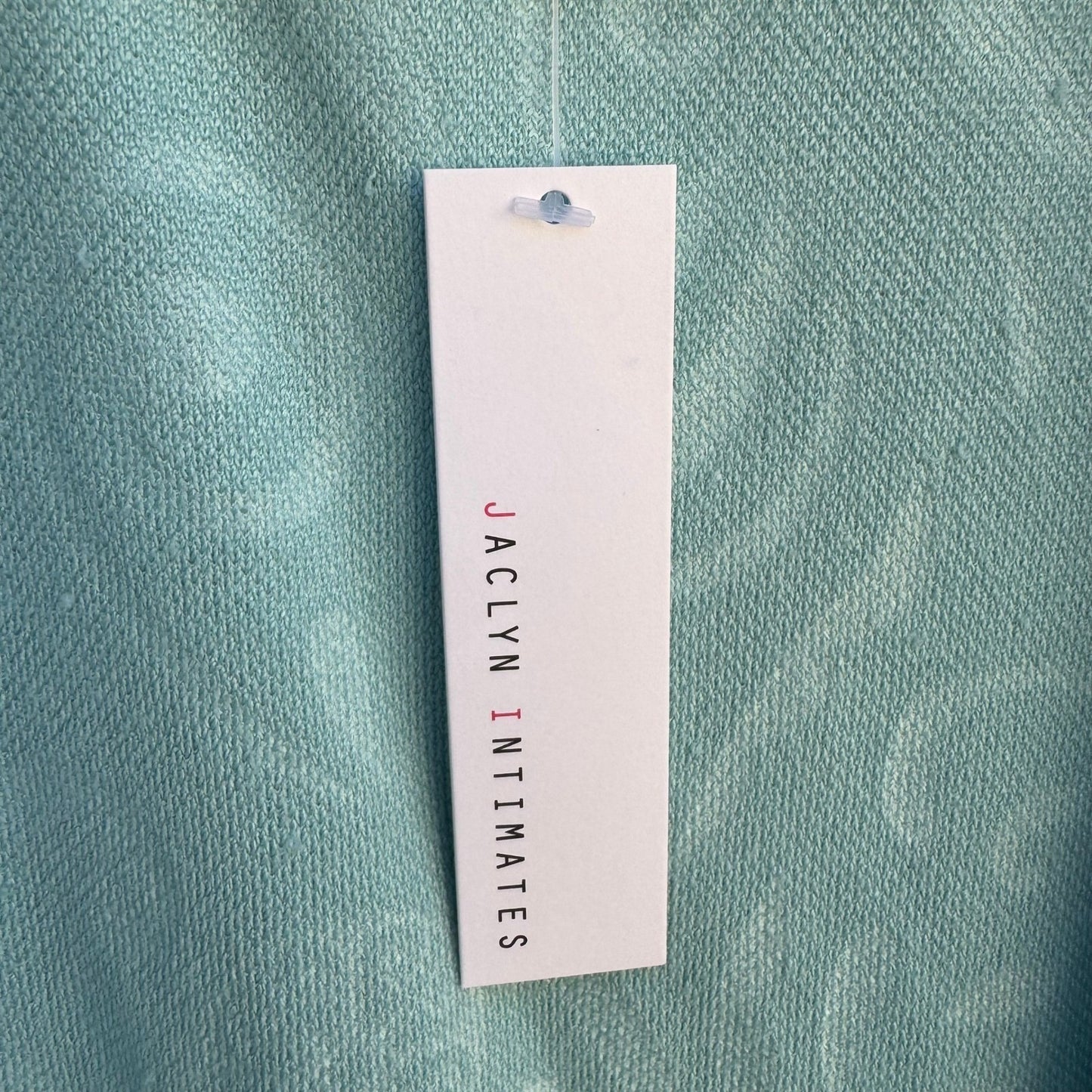 Jaclyn Intimates Aqua Blue Embossed Damask Plush Robe L/XL NEW Cozy Loungewear