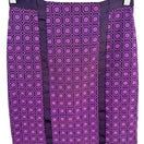 Switch New York &amp; Company Purple Geometric Jacquard Pencil Skirt Grosgrain Trim Size 2 3 image