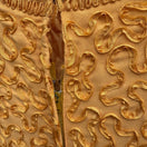 Switch Vintage 1960s Mustard Yellow Soutache Ribbon Sheath Dress Back Bow Midi 60s Mod 2 image