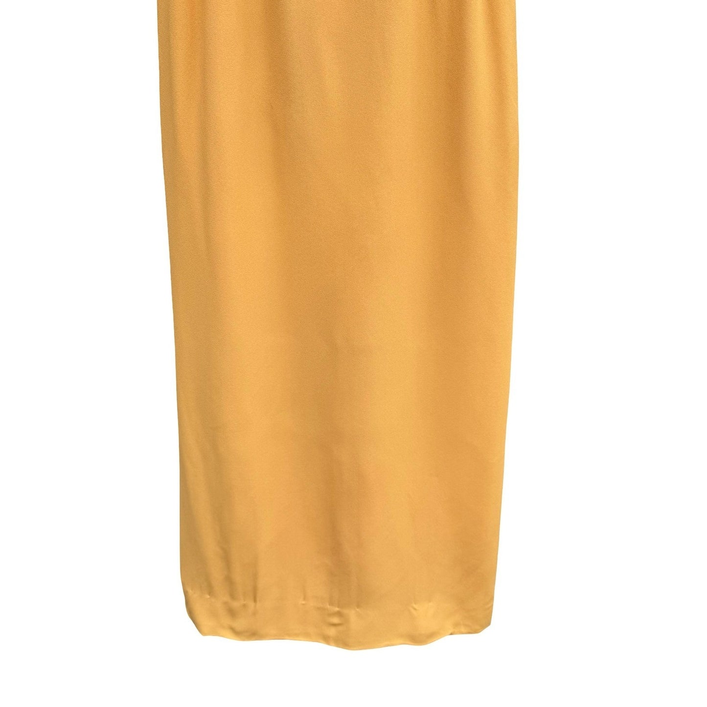 Vintage 1960s Mustard Yellow Soutache Ribbon Sheath Dress Back Bow Midi 60s Mod