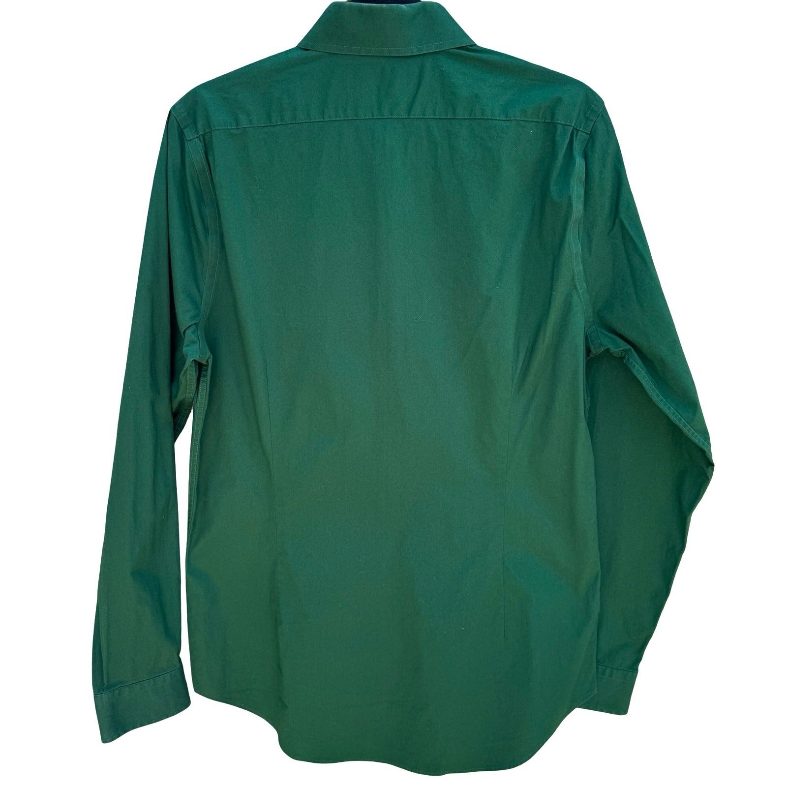 Express 1MX Extra Slim Fit Shirt Mens Medium 15-15.5 Forest Green Button Down