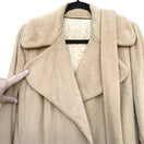 Switch Pao Thai Fashions Womens Vintage Tan Faux Fur Scarf Collar Tie Waist Dress Coat 2 image