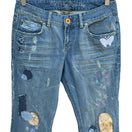 Switch L7B By Little Big Vintage Women&#39;s Distressed Patchwork Flared Low Rise Jeans 30 2 image