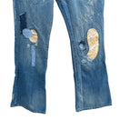 Switch L7B By Little Big Vintage Women&#39;s Distressed Patchwork Flared Low Rise Jeans 30 3 image