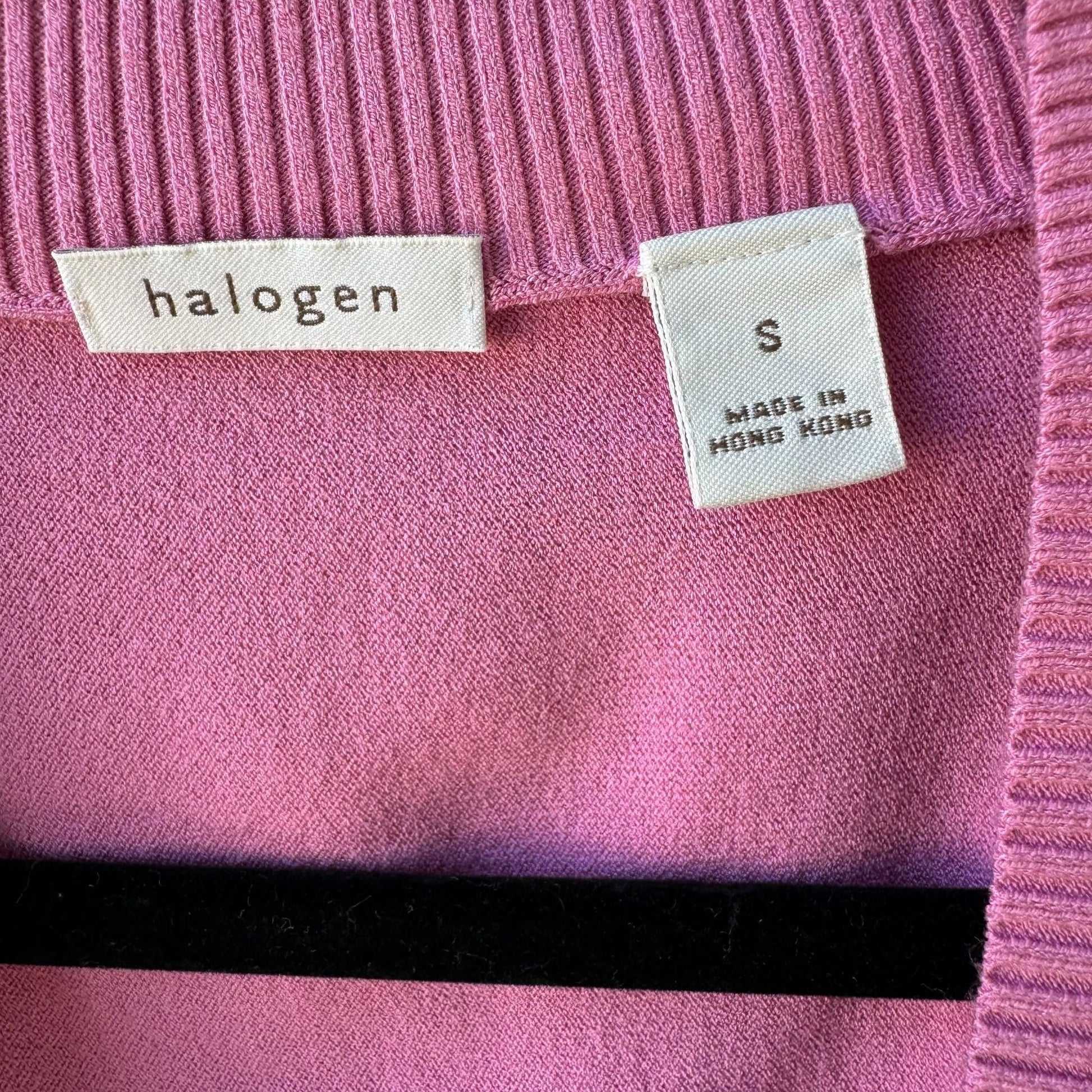 Halogen Womens Pink Cropped Tie Waist Knit Long Sleeve Cardigan Sweater - Small