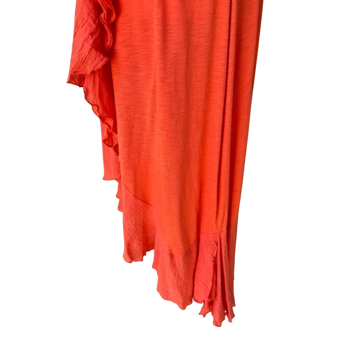Woodleigh Y2K Boho Festival Strapless Ruffle High-Low Midi Dress Feather Belt