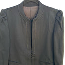 Switch Claude Danielle Vintage 80s Black Puff Shoulder Stand Collar Open Front Blazer 3 image
