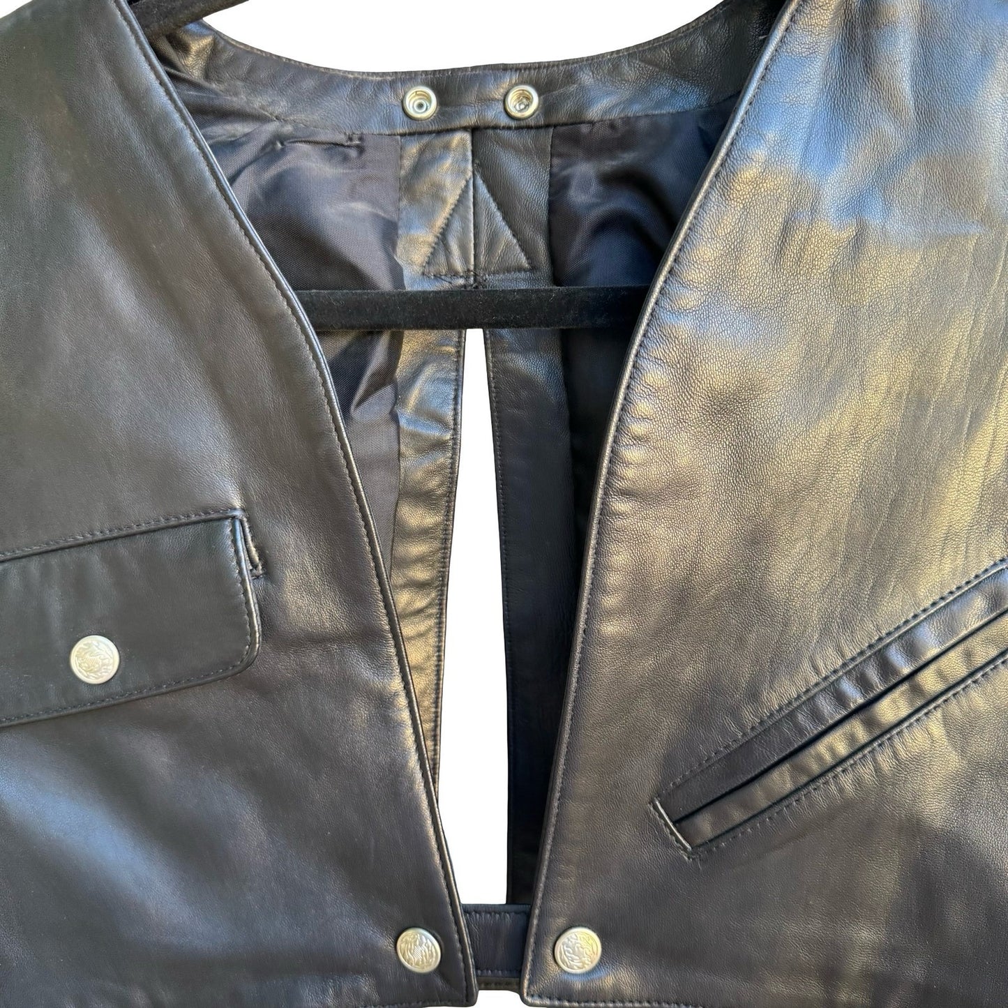 Firenze Vintage 90s Avant Garde Biker Moto Punk Leather Cropped Bolero Jacket