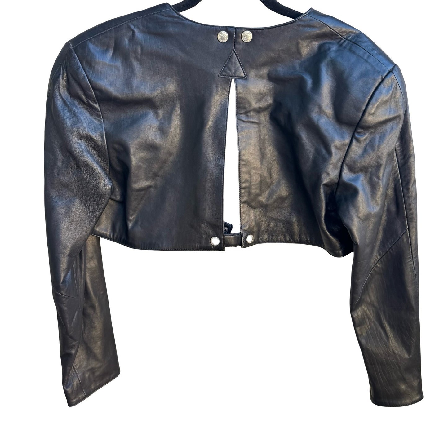 Firenze Vintage 90s Avant Garde Biker Moto Punk Leather Cropped Bolero Jacket