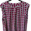 Switch Nine West Mod Careerwear Geometric Chain Link Pleated Neck Sleeveless Blouse XL 3 image