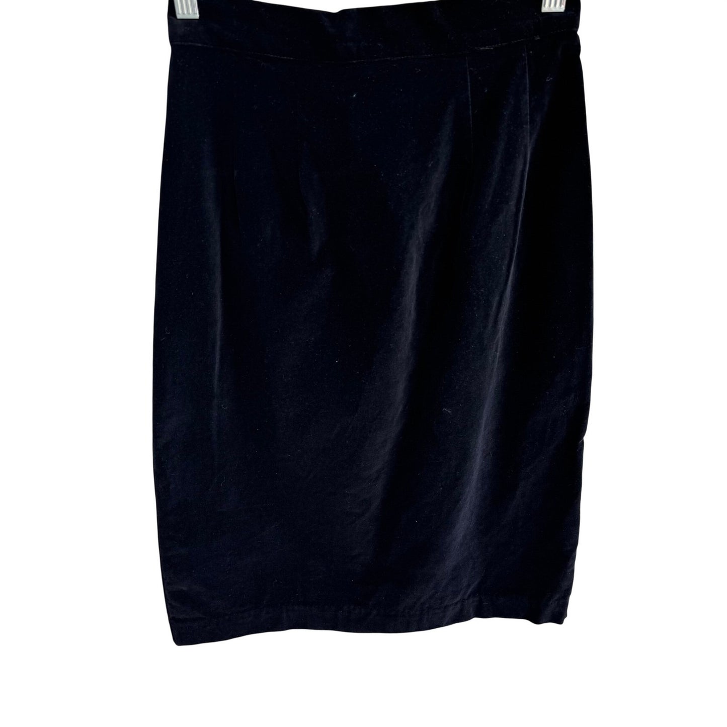 American Classics Vintage Black Velvet Pencil Party Skirt High Waisted Cotton XS
