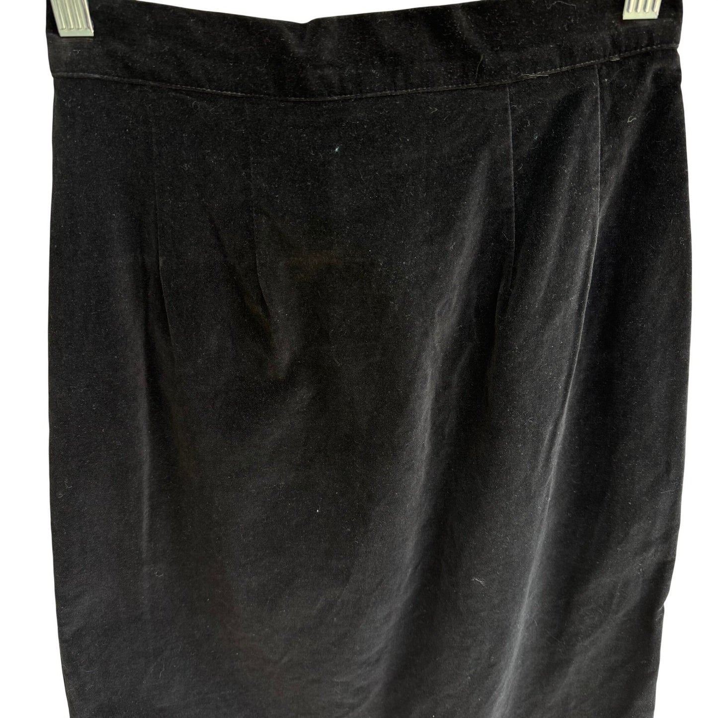 American Classics Vintage Black Velvet Pencil Party Skirt High Waisted Cotton XS