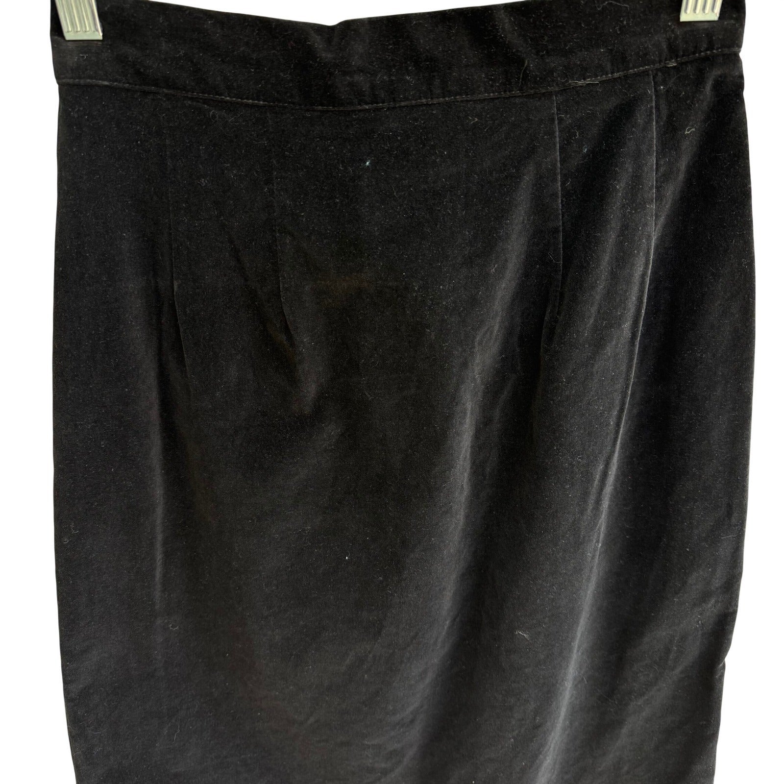 American Classics Vintage Black Velvet Pencil Party Skirt High Waisted Cotton XS