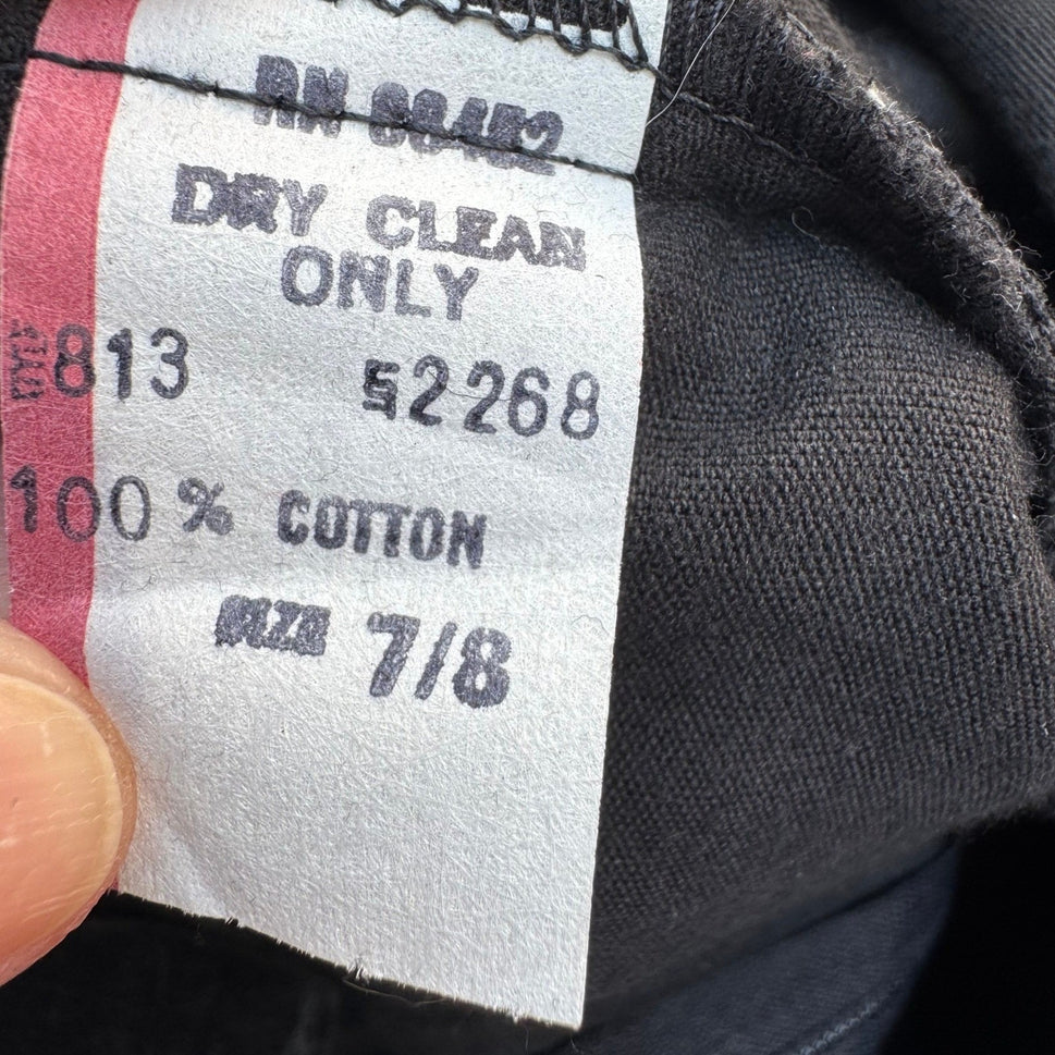 American Classics Vintage Black Velvet Pencil Party Skirt High Waisted Cotton XS