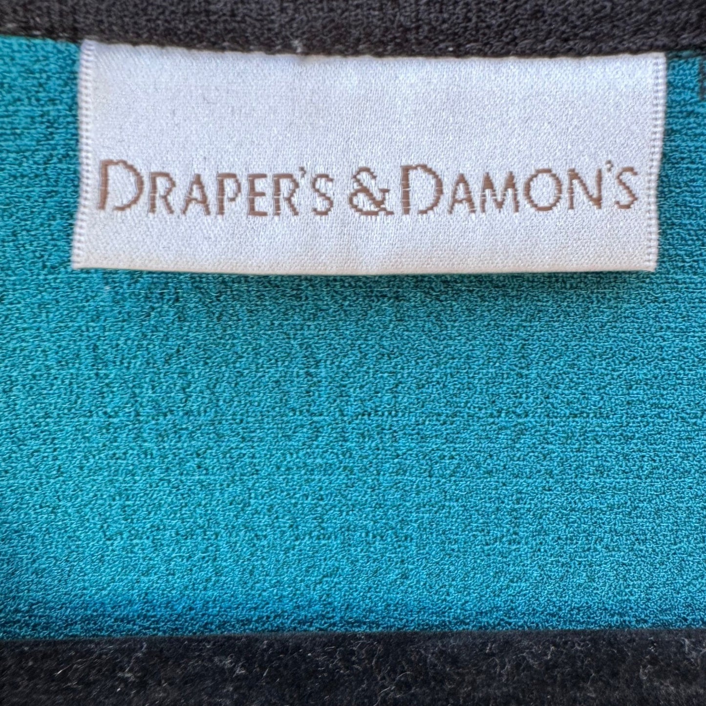 Drapers & Damons Womens Teal Blue 2 Piece Pant Set Medium Button Front Shirt