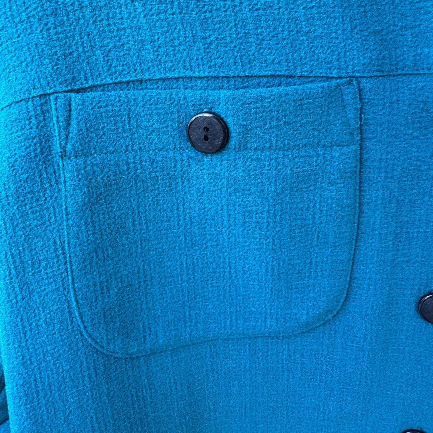 Drapers & Damons Womens Teal Blue 2 Piece Pant Set Medium Button Front Shirt