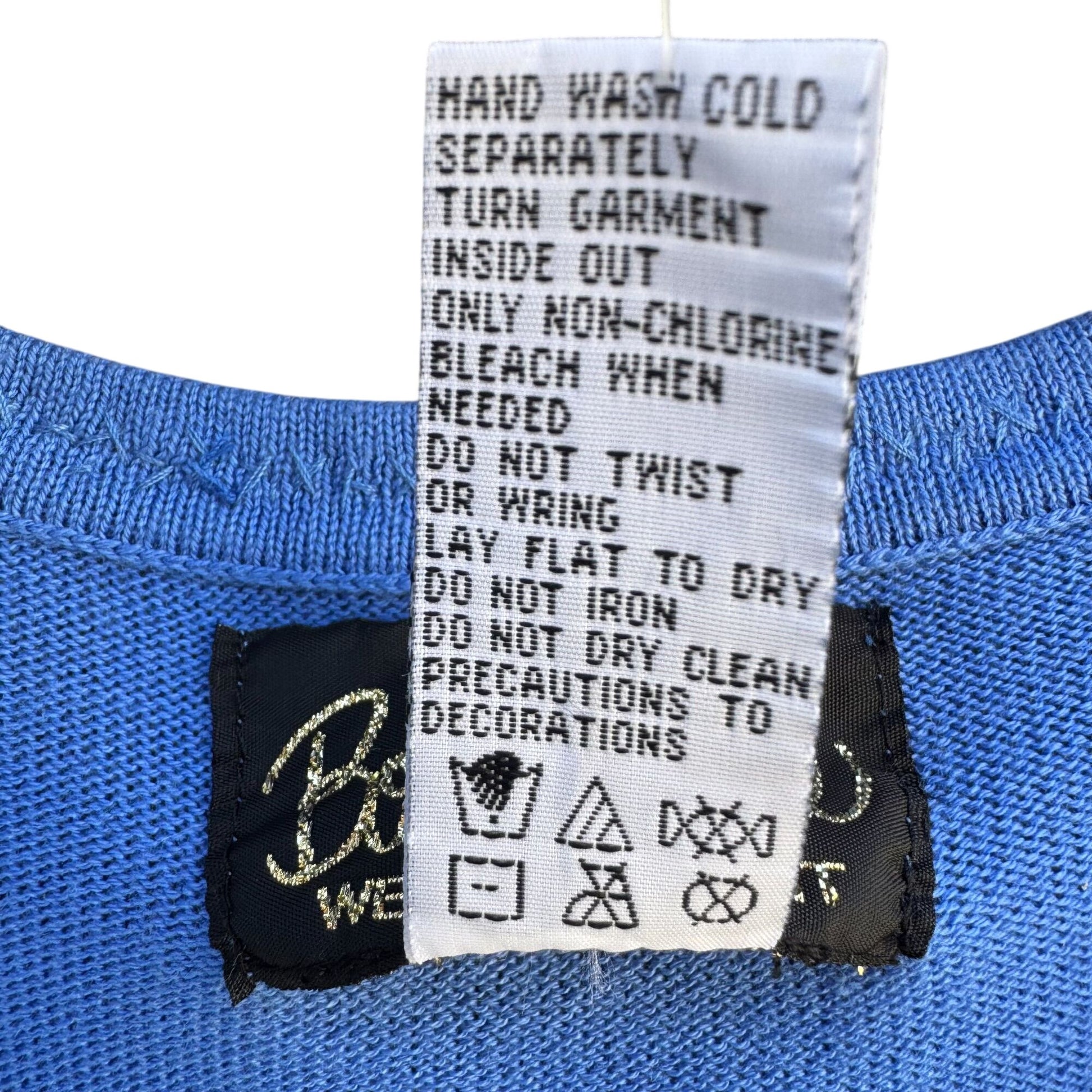 Bob Mackie Wearable Art Blue Beaded Dragonfly Design Knit Cardigan Sweater New S