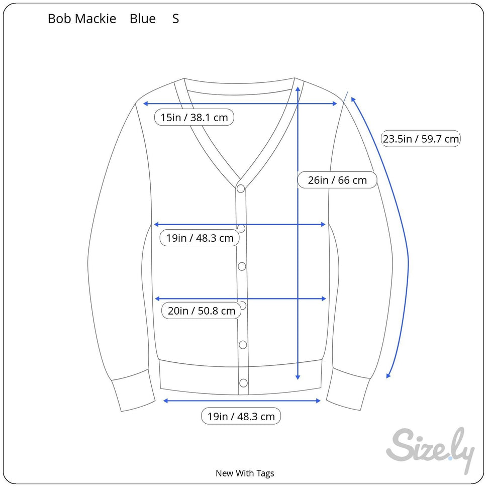 Bob Mackie Wearable Art Blue Beaded Dragonfly Design Knit Cardigan Sweater New S