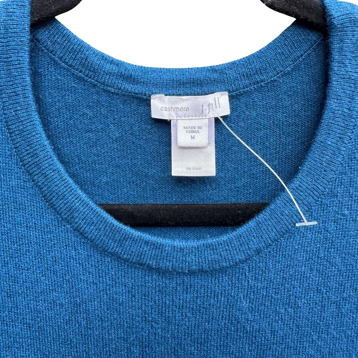 J Jill 100% Cashmere Minimalist Softcore Layering Preppy Tunic Sweater Teal M
