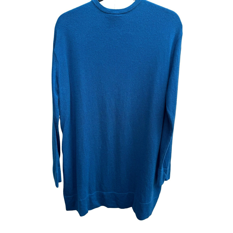 J Jill 100% Cashmere Minimalist Softcore Layering Preppy Tunic Sweater Teal M