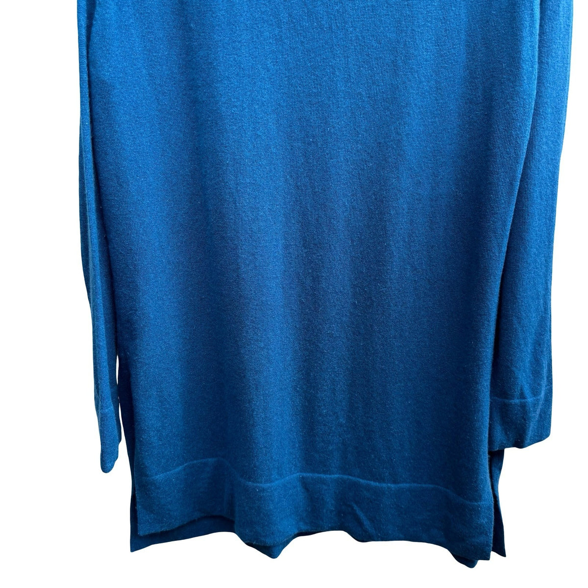 J Jill 100% Cashmere Minimalist Softcore Layering Preppy Tunic Sweater Teal M