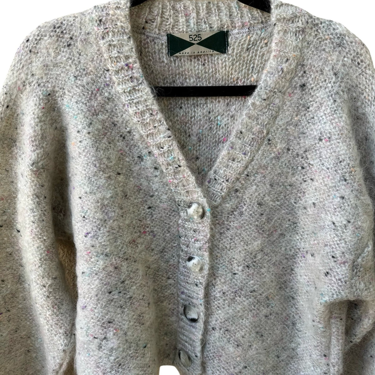 525 America Vintage Granola Girl Oversize Fuzzy Confetti Knit Cardigan Sweater M