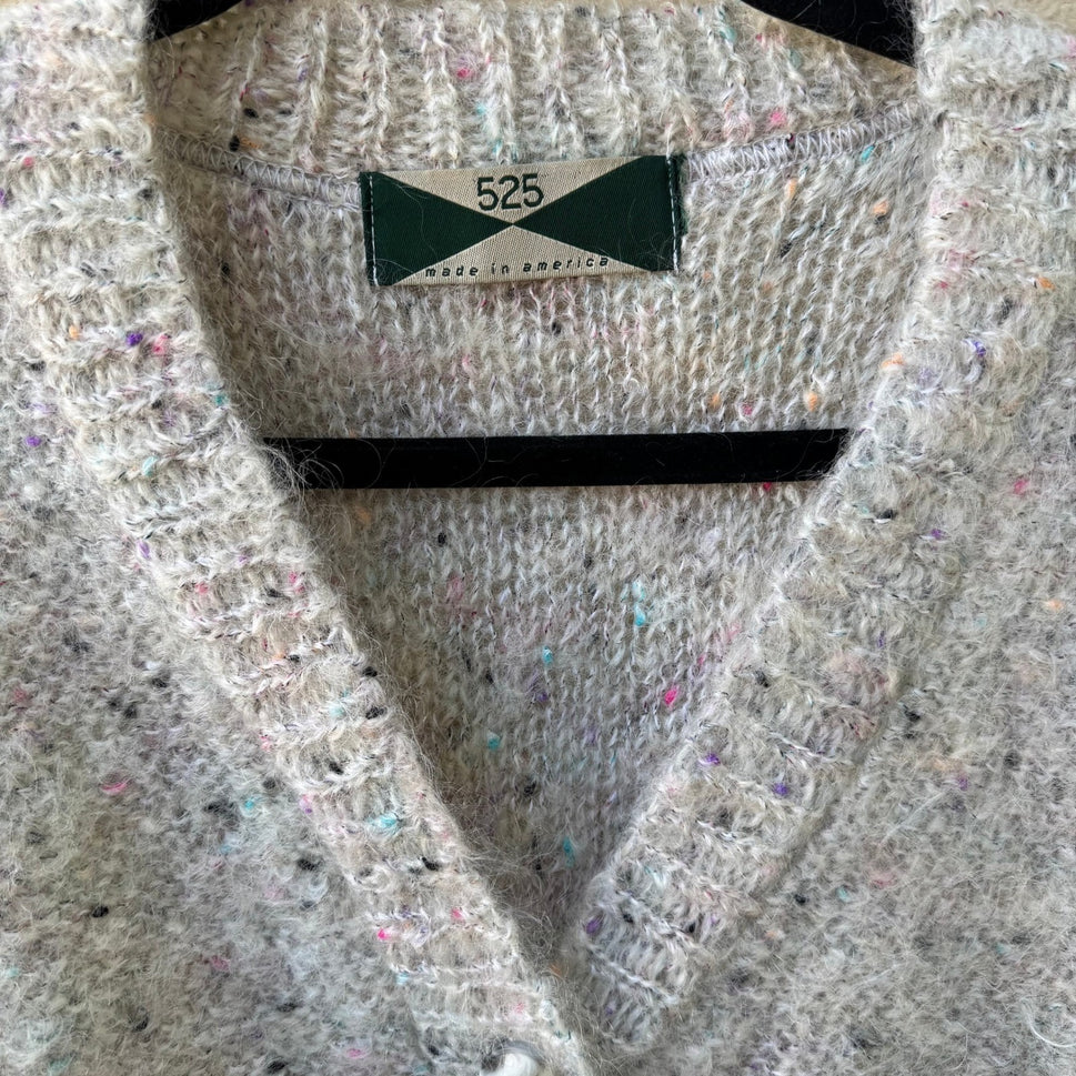 525 America Vintage Granola Girl Oversize Fuzzy Confetti Knit Cardigan Sweater M