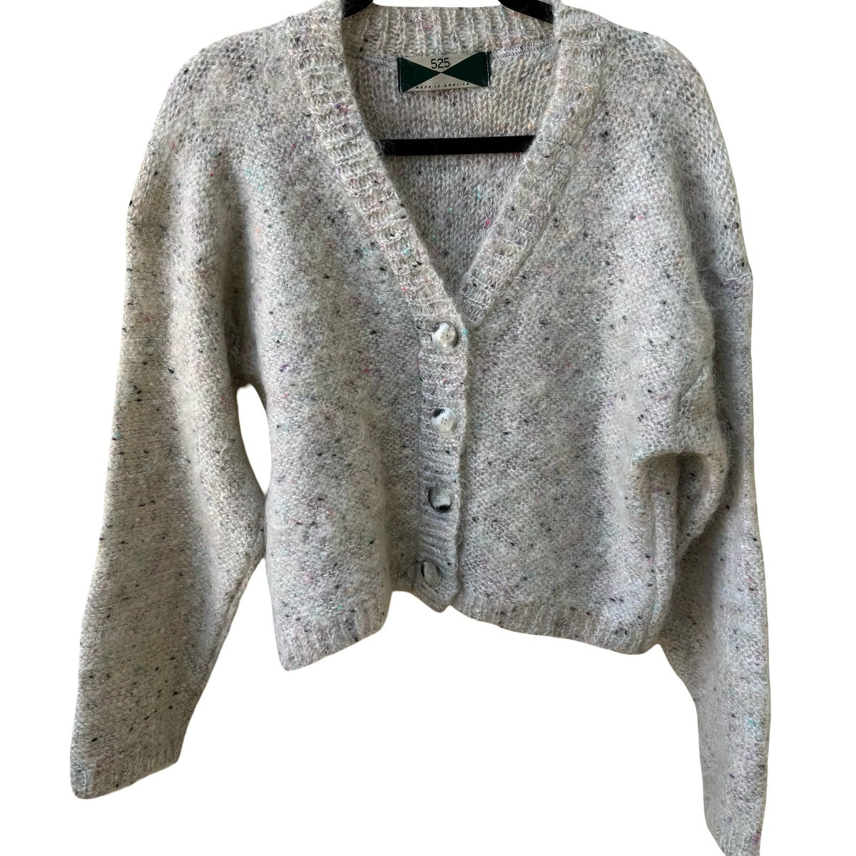 525 America Vintage Granola Girl Oversize Fuzzy Confetti Knit Cardigan Sweater M
