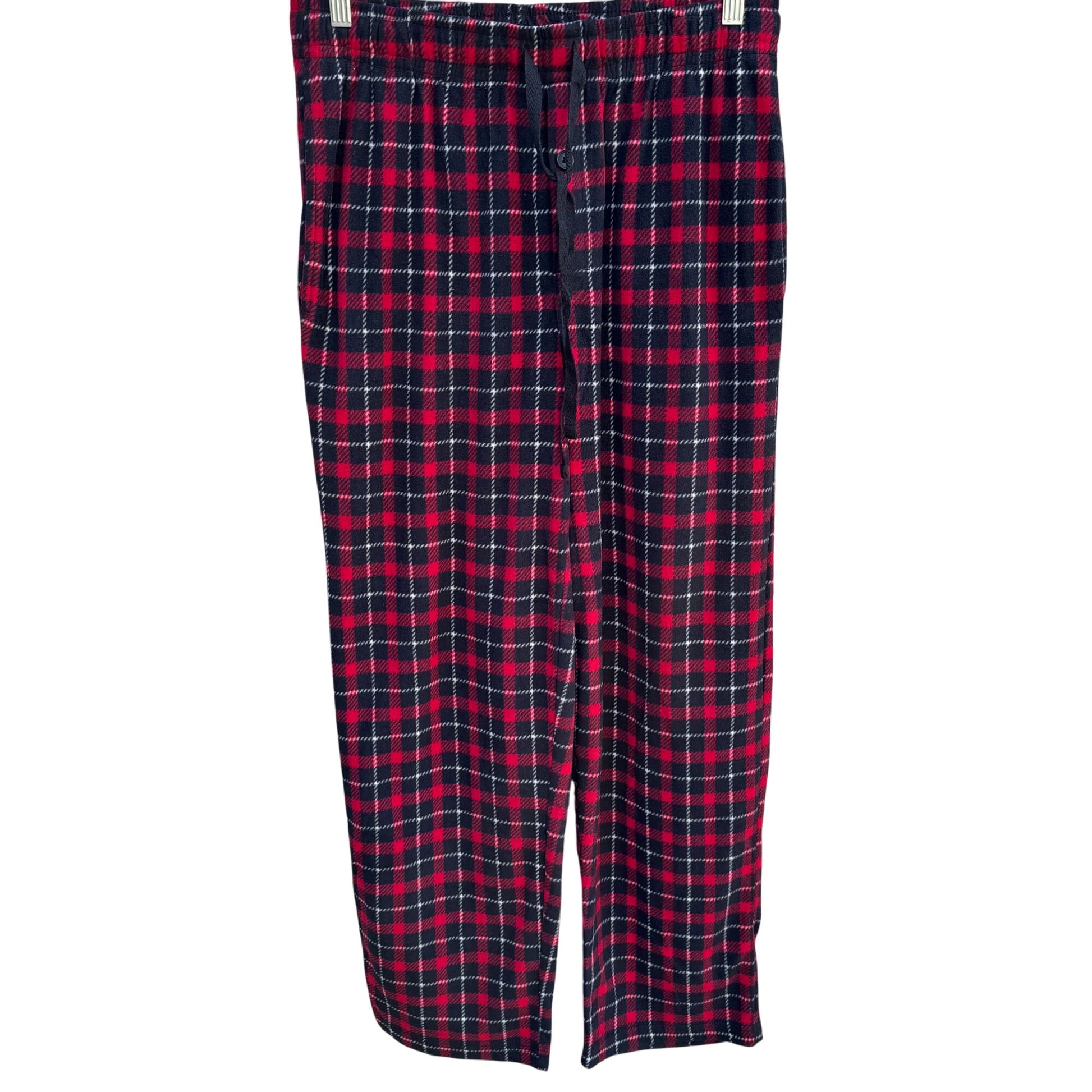 Fruit Of The Loom Mens Red Black Plaid Comfy Sleepwear Loungewear Pants M 32-34