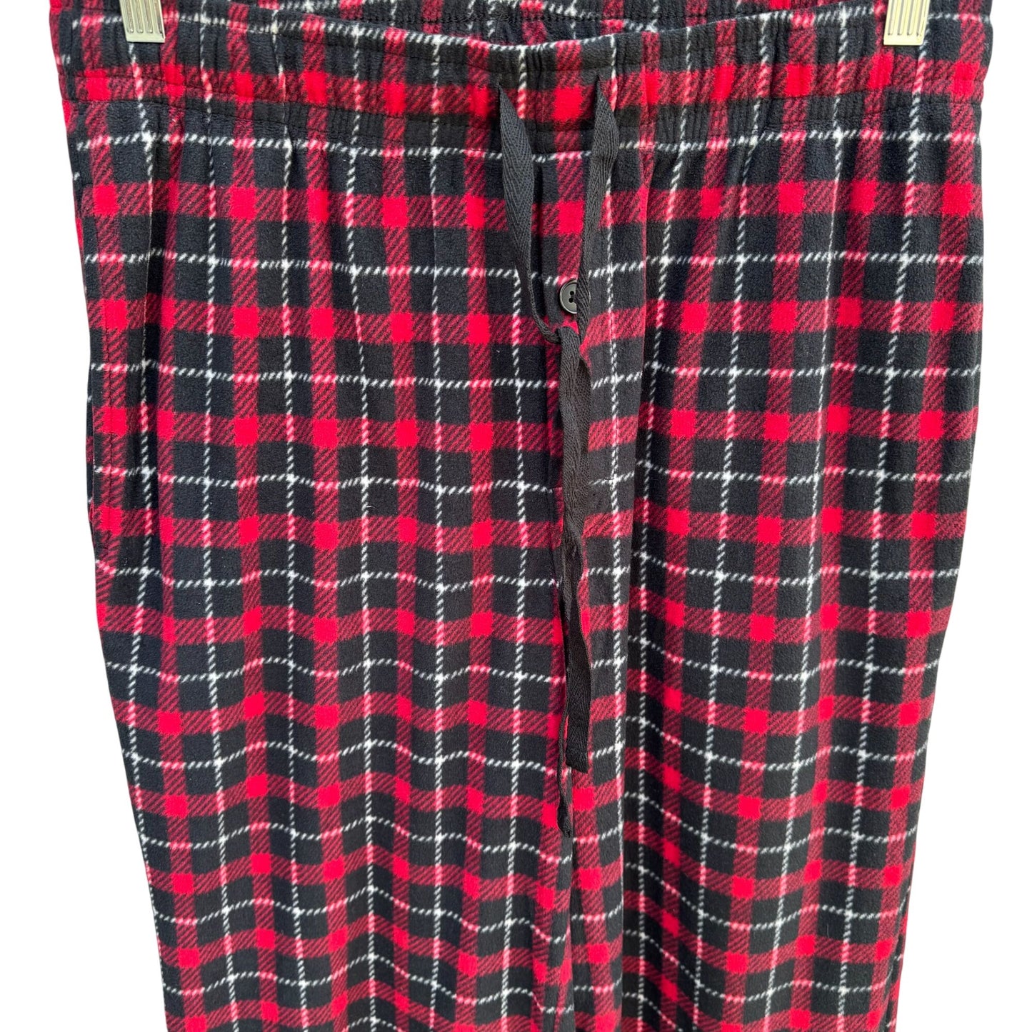 Fruit Of The Loom Mens Red Black Plaid Comfy Sleepwear Loungewear Pants M 32-34