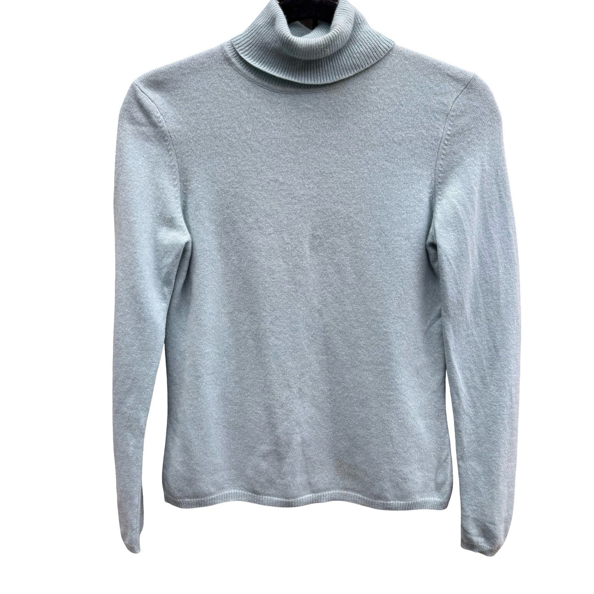 Charter Club 100% Cashmere Minimalist Preppy Turtleneck Sweater Pastel Blue S