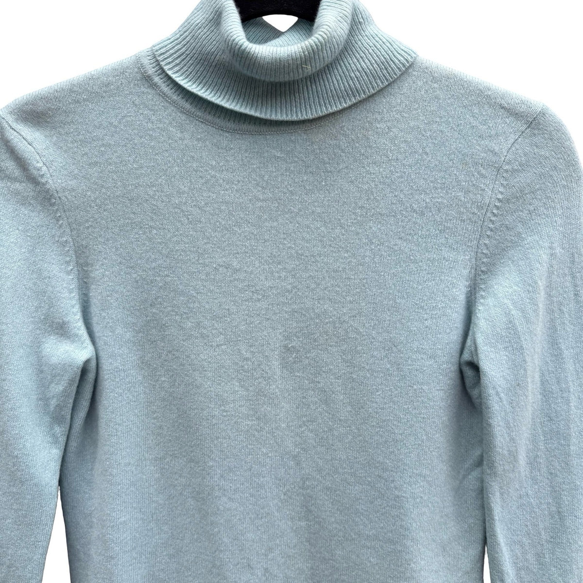 Charter Club 100% Cashmere Minimalist Preppy Turtleneck Sweater Pastel Blue S