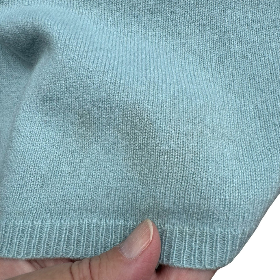 Charter Club 100% Cashmere Minimalist Preppy Turtleneck Sweater Pastel Blue S
