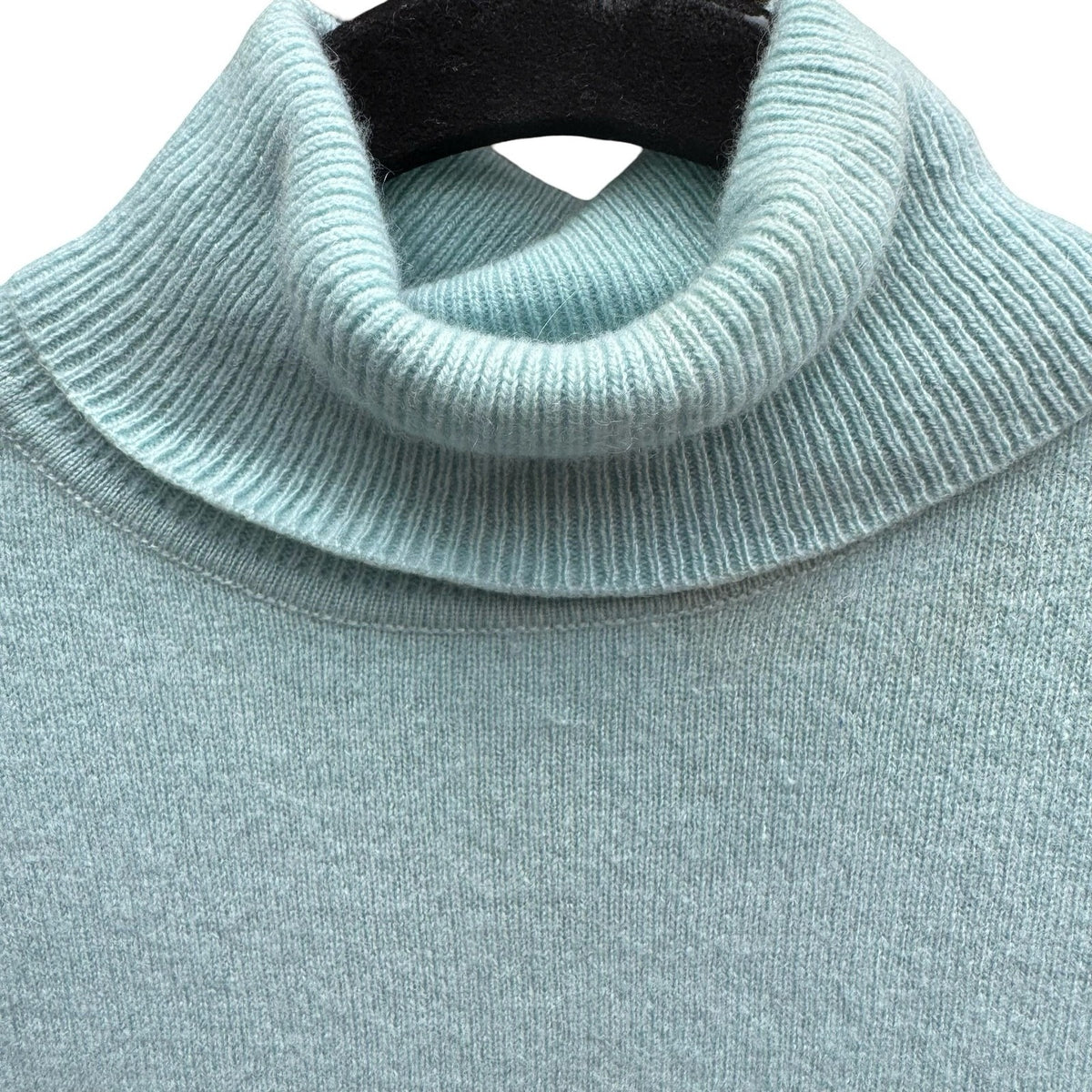 Charter Club 100% Cashmere Minimalist Preppy Turtleneck Sweater Pastel Blue S
